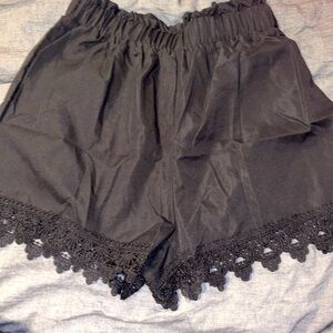 SHEIN size small black lace trim shorts